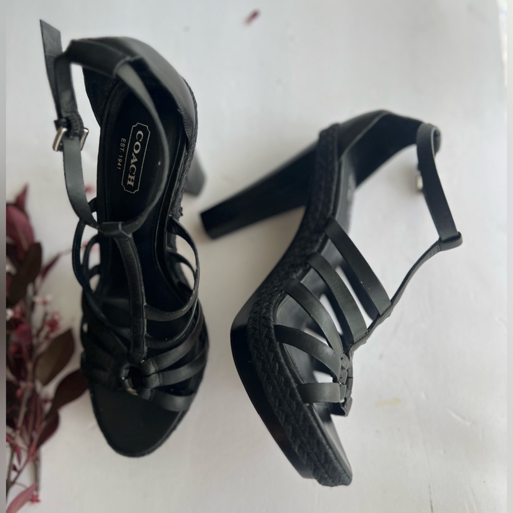 Coach Black High-Heeled Sandals